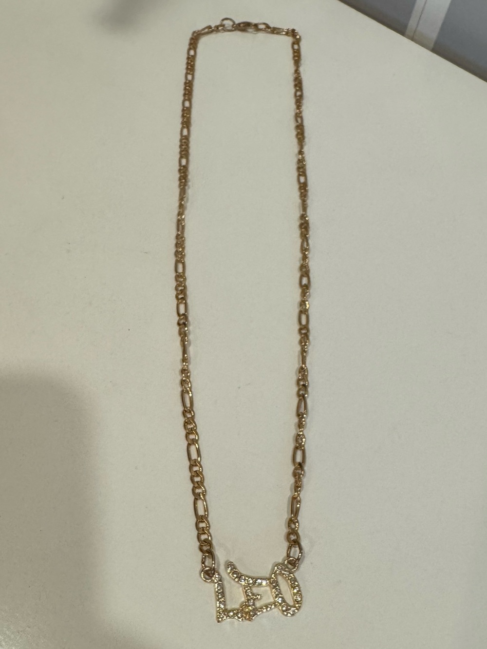 Gold-Tone 'LEO’ Pendant Chain Necklace